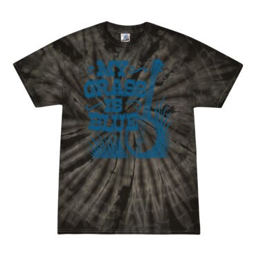 Graphic My Grass Is Blue Tie-Dye T-Shirt - Black - 5XL
