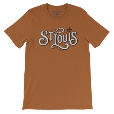 Saint Louis Ornate Vintage T-Shirt - Lightweight Vintage Style - Burnt Orange