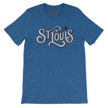 Saint Louis Ornate Vintage T-Shirt - Lightweight Vintage Style - Heather True Royal