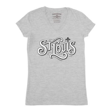 Saint Louis Ornate Vintage V-Neck T Shirt - Women's - Athletic Heather
