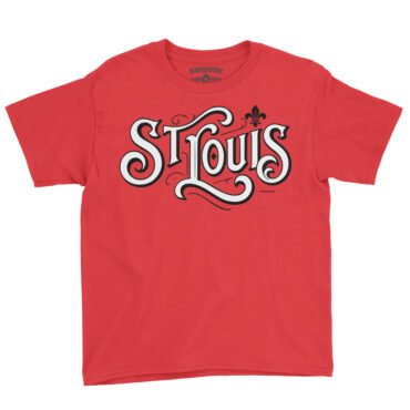 Saint Louis Ornate Vintage Youth T-Shirt - Lightweight Children & Toddlers - Red