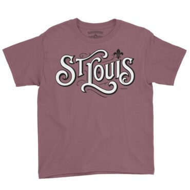 Saint Louis Ornate Vintage Youth T-Shirt - Lightweight Children & Toddlers - Heather Maroon