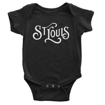Saint Louis Ornate Vintage Baby Onesie - Black
