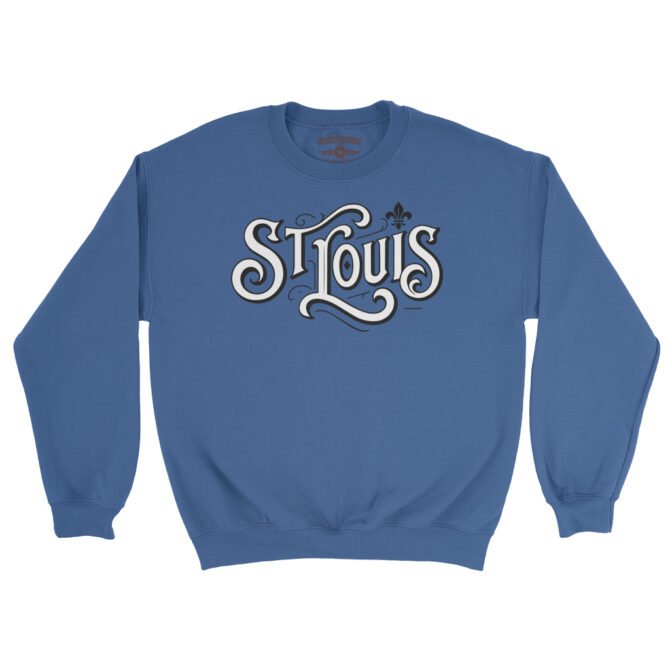 Saint Louis Ornate Vintage Crewneck Sweatshirt - Royal