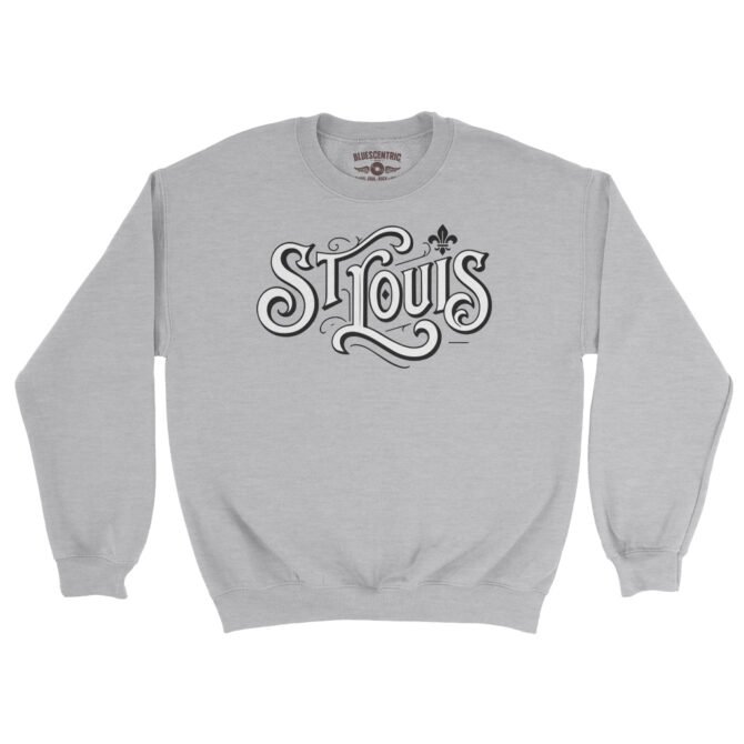 Saint Louis Ornate Vintage Crewneck Sweatshirt - Grey Heather