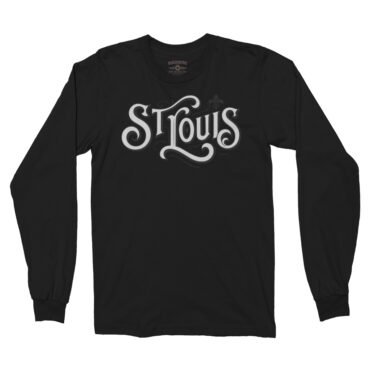 Saint Louis Ornate Vintage Long Sleeve T-Shirt - Black