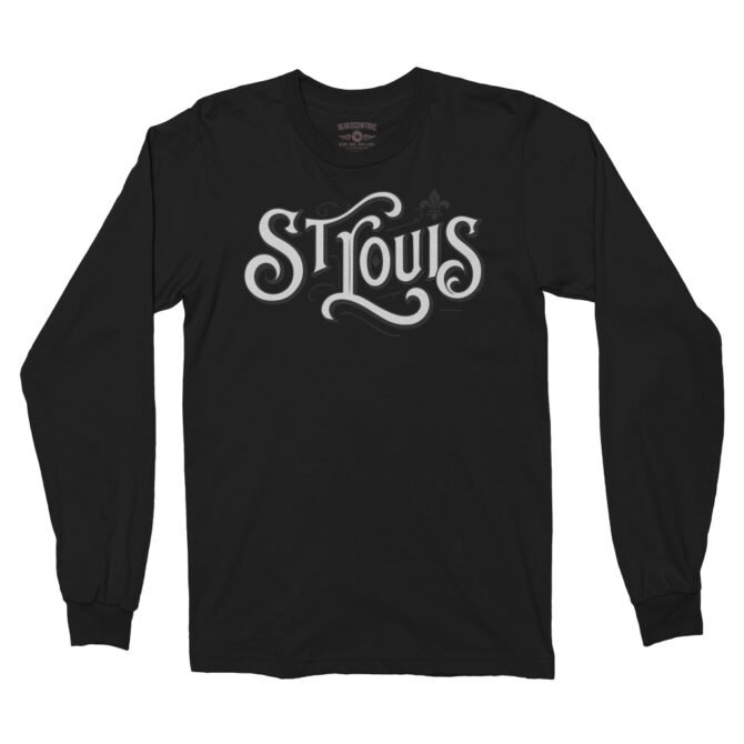 Saint Louis Ornate Vintage Long Sleeve T-Shirt - Black