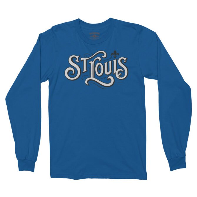 Saint Louis Ornate Vintage Long Sleeve T-Shirt - Royal