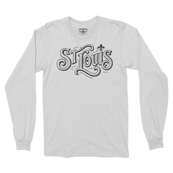 Saint Louis Ornate Vintage Long Sleeve T-Shirt - White