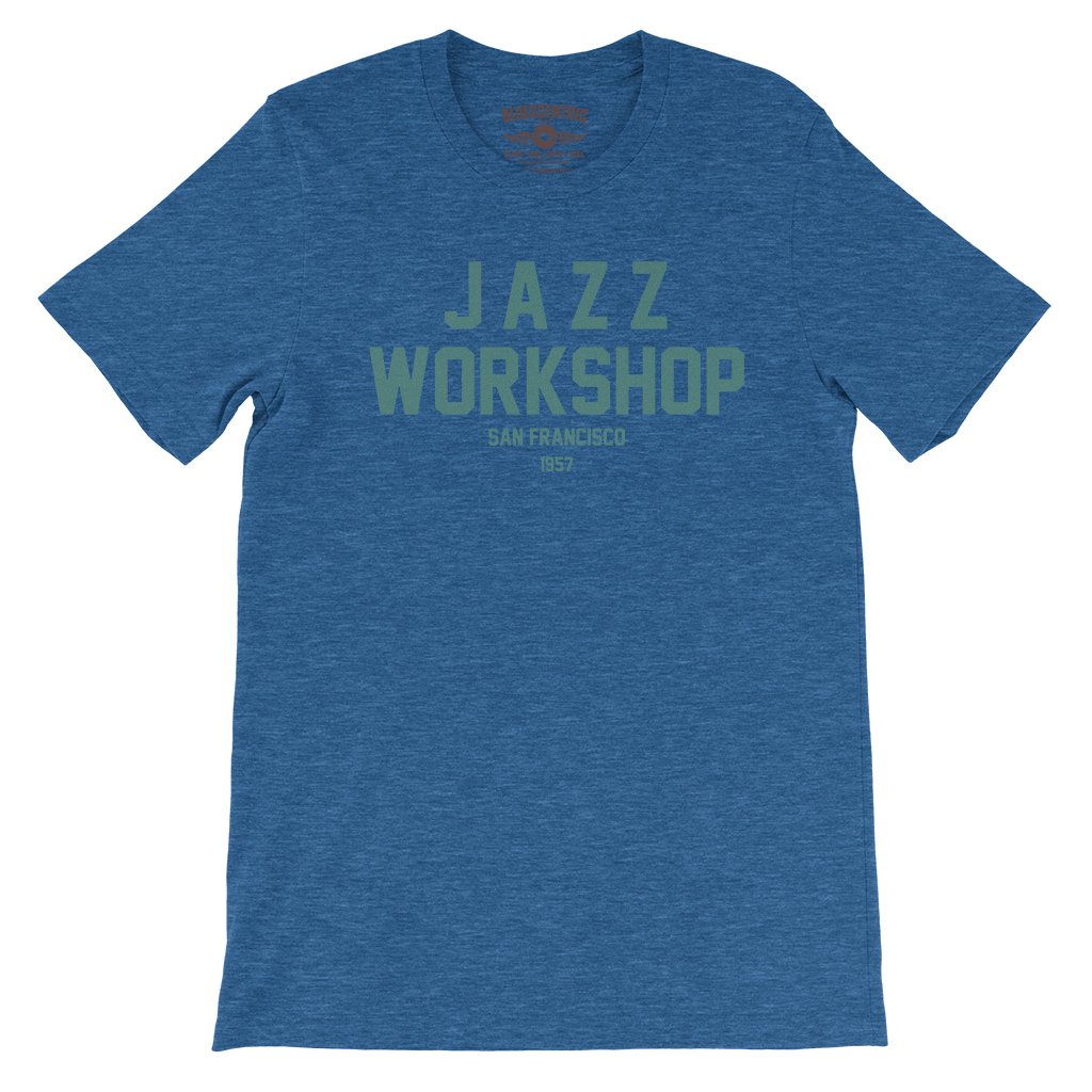 Jazz Workshop San Francisco T-Shirt - Lightweight Vintage Style - Heather True Royal