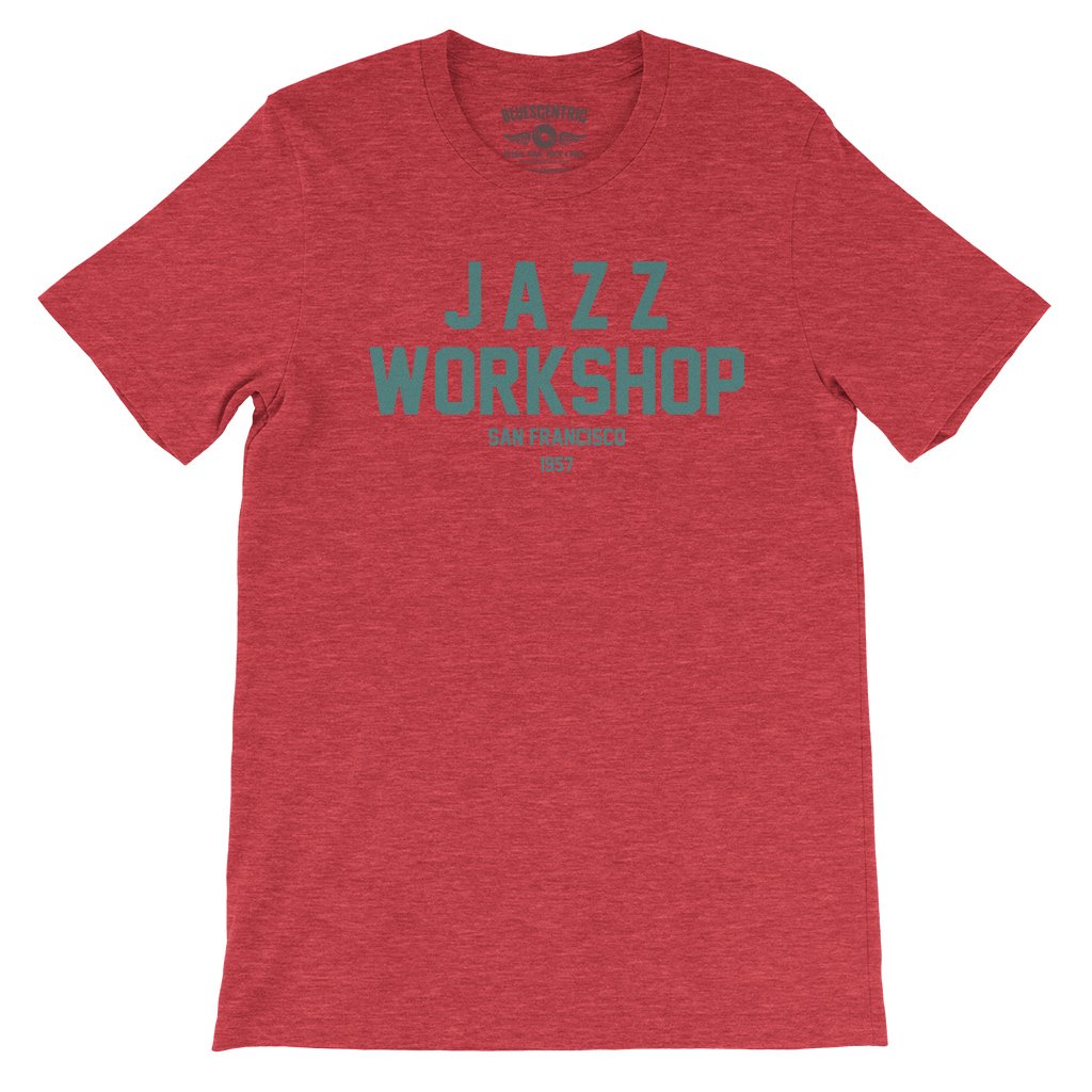 Jazz Workshop San Francisco T-Shirt - Lightweight Vintage Style - Heather Red