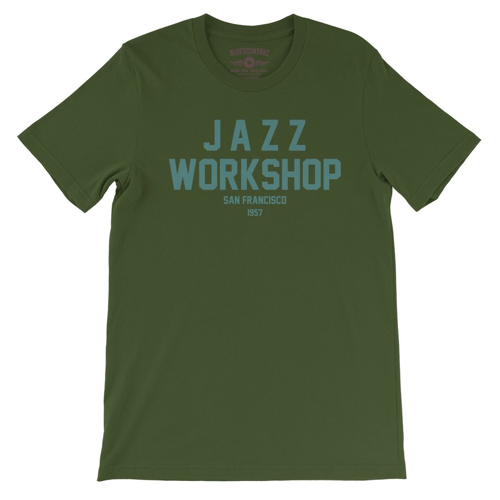 Jazz Workshop San Francisco T-Shirt - Lightweight Vintage Style - Olive