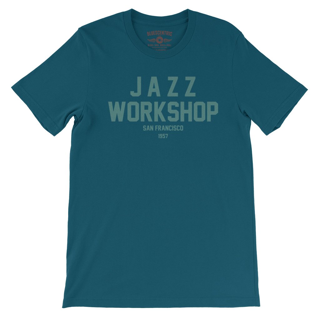 Jazz Workshop San Francisco T-Shirt - Lightweight Vintage Style - Deep Teal