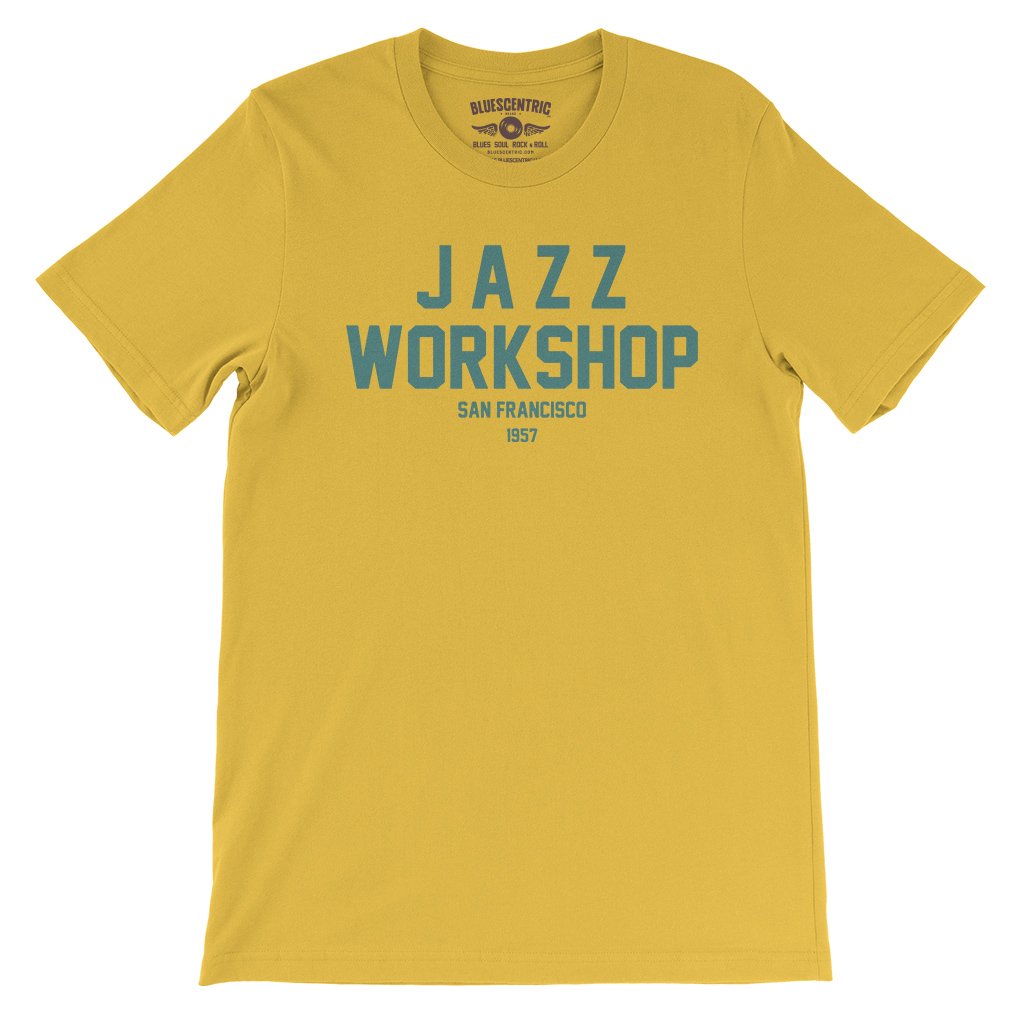Jazz Workshop San Francisco T-Shirt - Lightweight Vintage Style - Maize Yellow