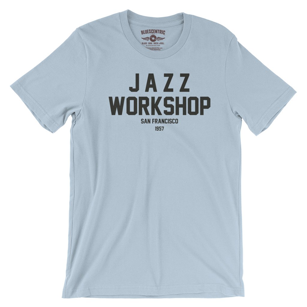 Jazz Workshop San Francisco T-Shirt - Lightweight Vintage Style - Light Blue