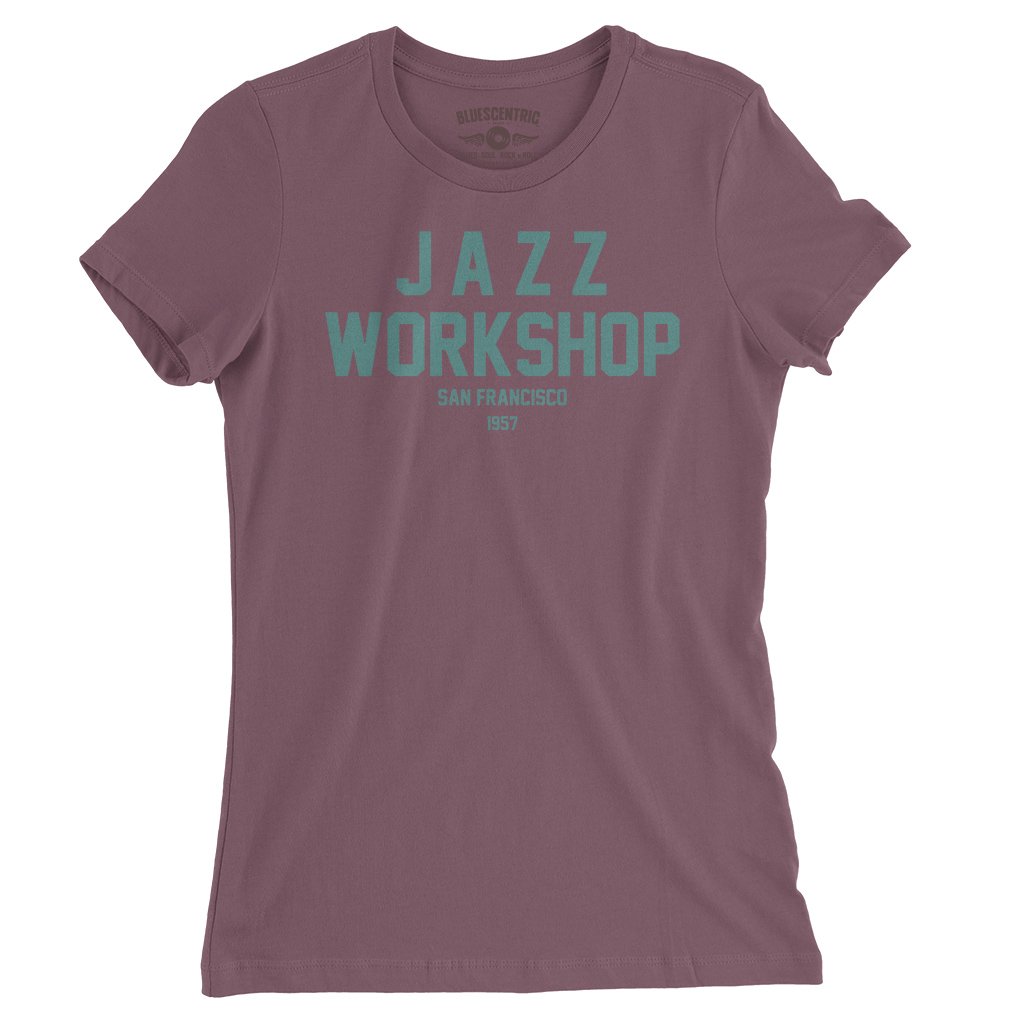 Jazz Workshop San Francisco Ladies T-Shirt - Relaxed Fit - Heather Maroon
