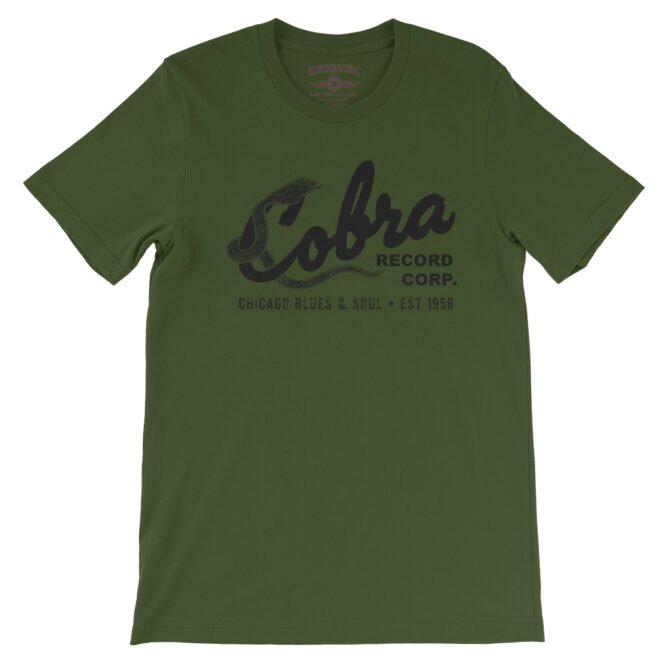 Cobra Records Blues & Soul T-Shirt - Lightweight Vintage Style - Olive