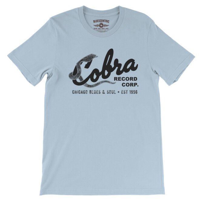 Cobra Records Blues & Soul T-Shirt - Lightweight Vintage Style - Light Blue