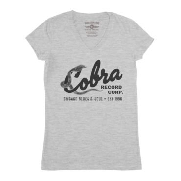 Cobra Records Blues & Soul V-Neck T Shirt - Women's - Athletic Heather