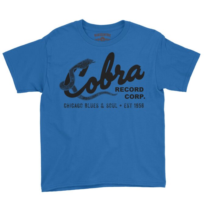 Cobra Records Blues & Soul Youth T-Shirt - Lightweight Children & Toddlers - Blue