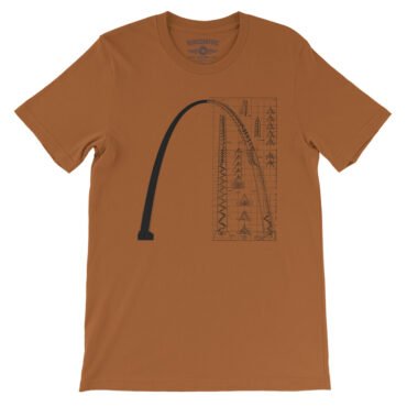 Saint Louis Arch Architecture T-Shirt - Lightweight Vintage Style - Burnt Orange