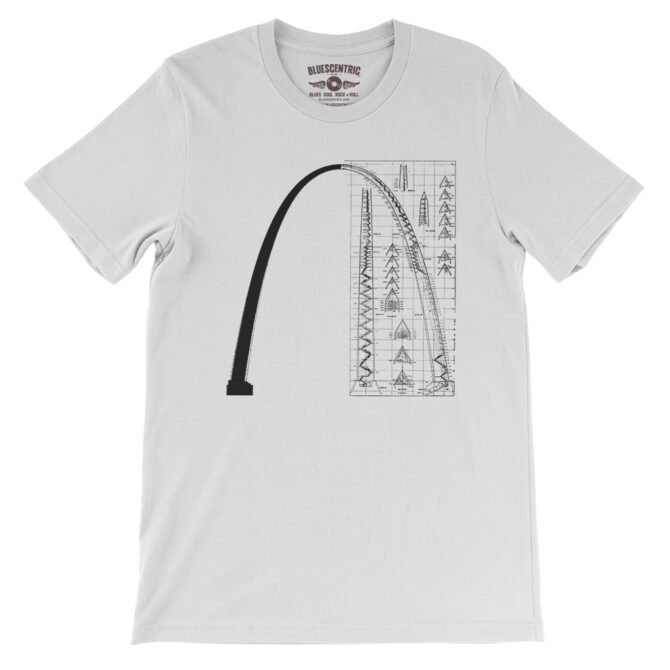 Saint Louis Arch Architecture T-Shirt - Lightweight Vintage Style - White
