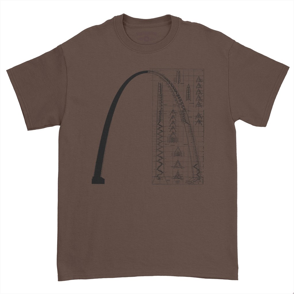 Saint Louis Arch Architecture T-Shirt - Heavy Cotton - Chocolate