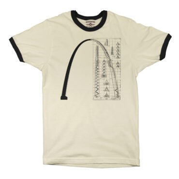 Saint Louis Arch Architecture Ringer T-Shirt - Cream-Black