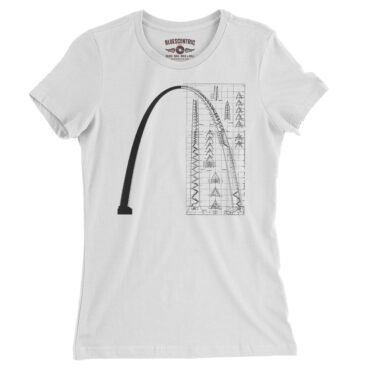Saint Louis Arch Architecture Ladies T-Shirt - Relaxed Fit - White