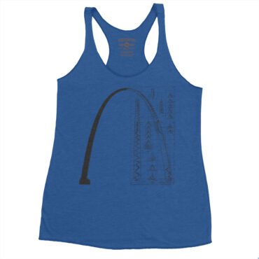 Saint Louis Arch Architecture Racerback Tank - Women's - Vintage Royal