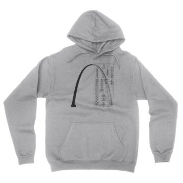 Saint Louis Arch Architecture Hooded Pullover Jacket - Ash