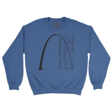 Saint Louis Arch Architecture Crewneck Sweatshirt - Royal