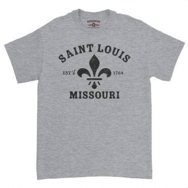 St. Louis est. 1764 Black Print T-Shirt - Heavy Cotton - Athletic Heather