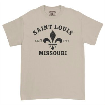 St. Louis est. 1764 Black Print T-Shirt - Heavy Cotton - Sand