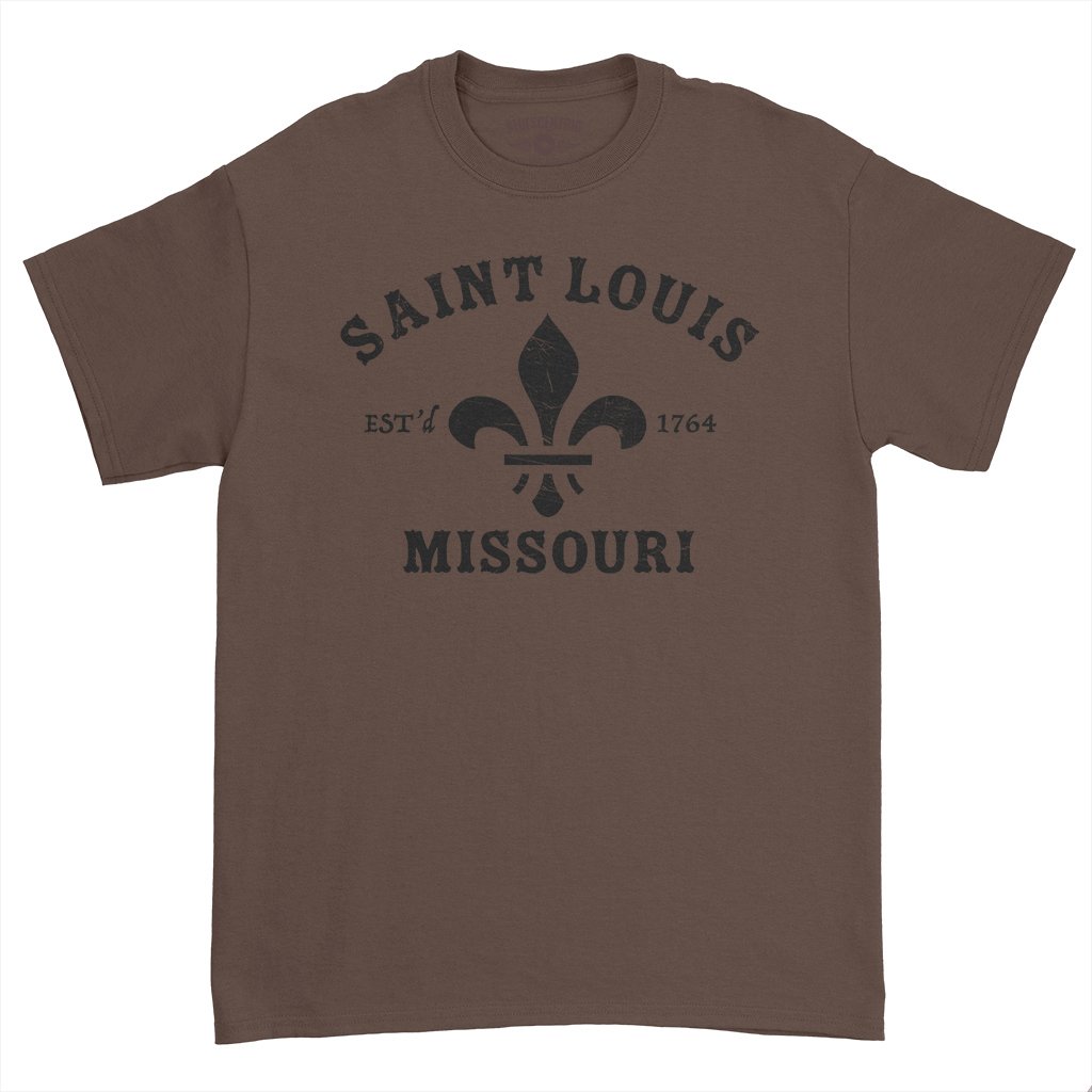 St. Louis est. 1764 Black Print T-Shirt – Heavy Cotton – Bluescentric