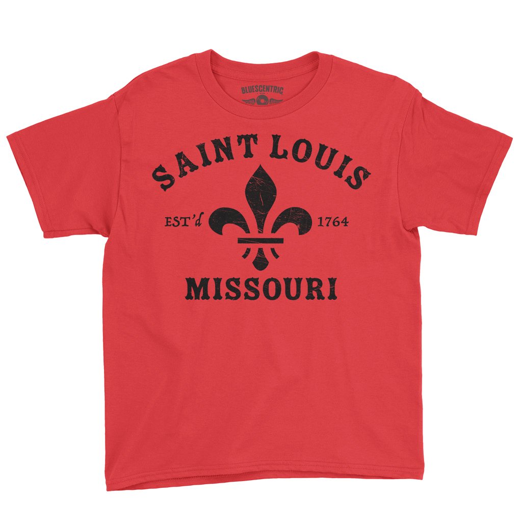St. Louis est. 1764 Black Print Youth T-Shirt - Lightweight Children & Toddlers - Red