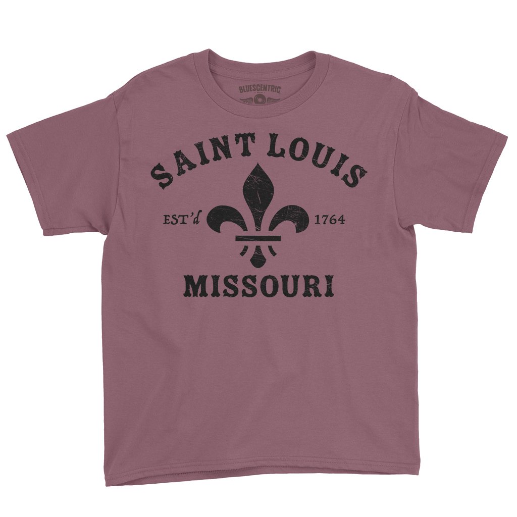 St. Louis est. 1764 Black Print Youth T-Shirt - Lightweight Children & Toddlers - Heather Maroon