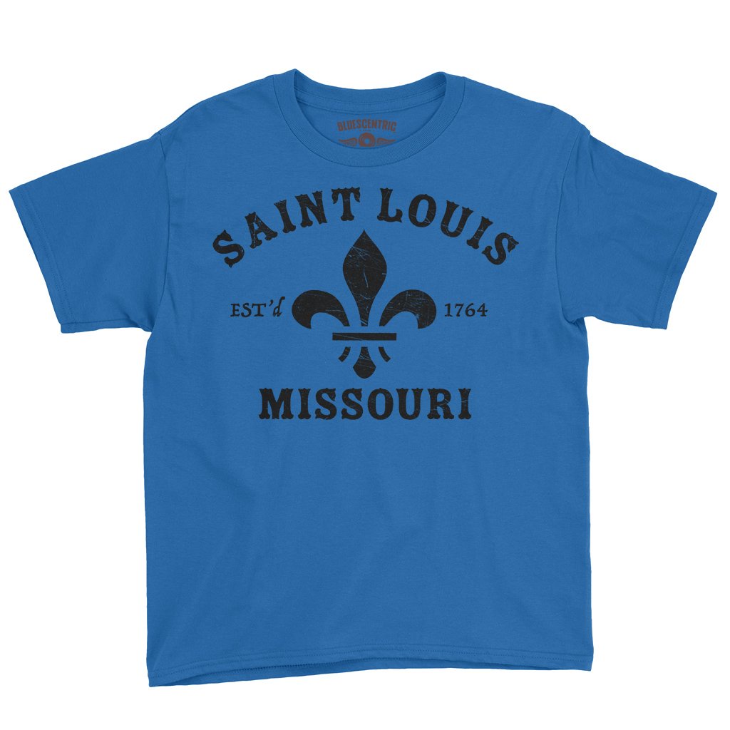 St. Louis est. 1764 Black Print Youth T-Shirt - Lightweight Children & Toddlers - Blue