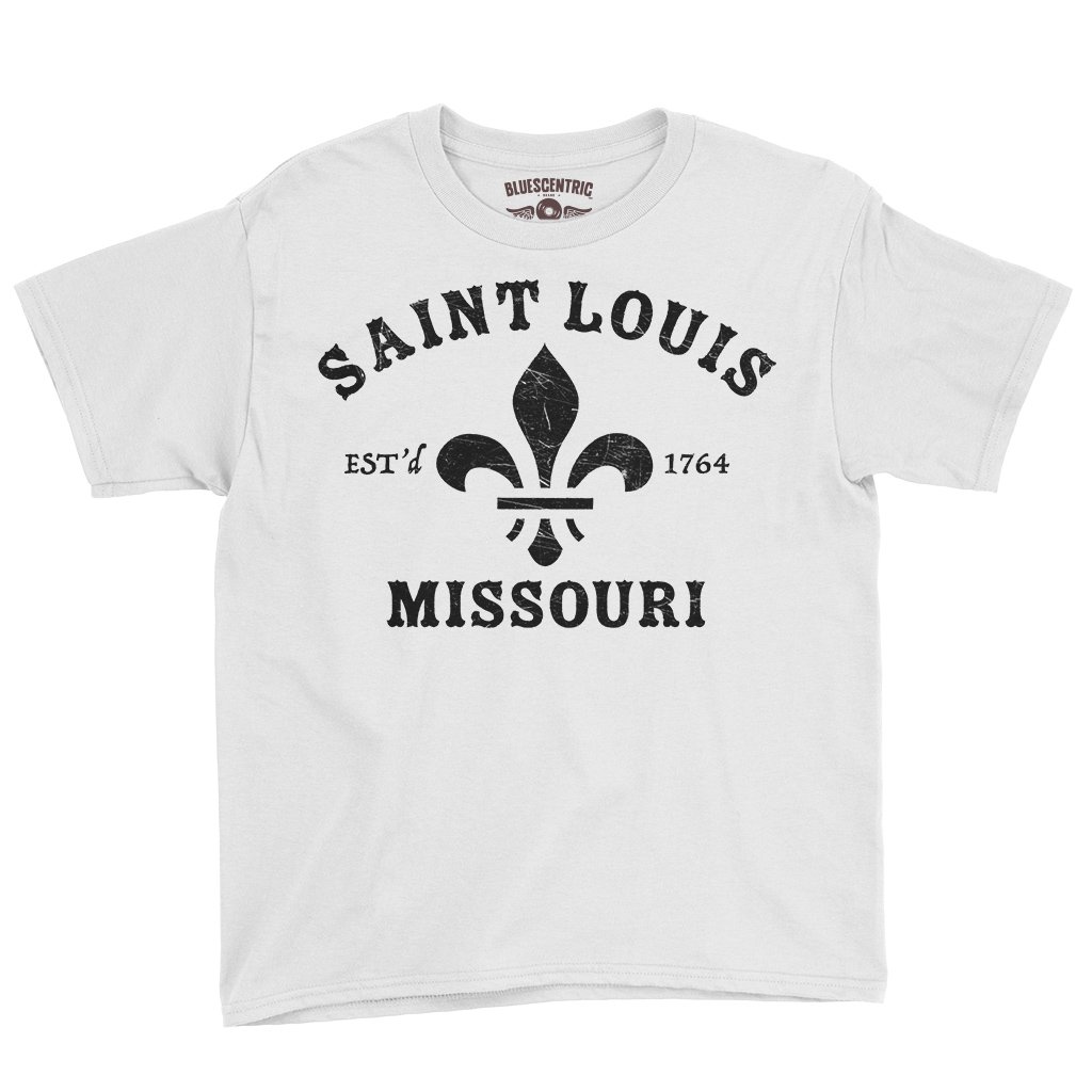 St. Louis est. 1764 Black Print Youth T-Shirt - Lightweight Children & Toddlers - White