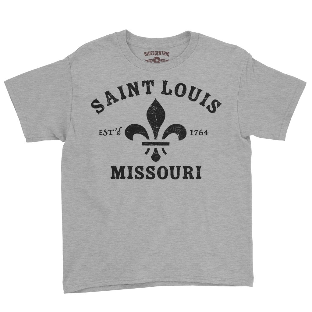 St. Louis est. 1764 Black Print Youth T-Shirt - Lightweight Children & Toddlers - Athletic Heather