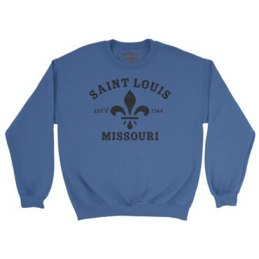 St. Louis est. 1764 Black Print Crewneck Sweatshirt - Royal