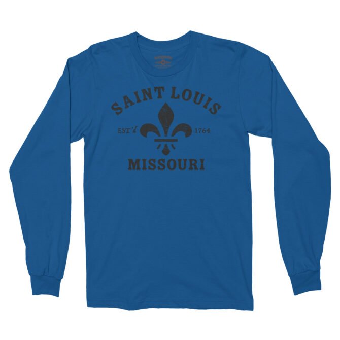 St. Louis est. 1764 Black Print Long Sleeve T-Shirt - Royal