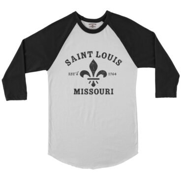 St. Louis est. 1764 Black Print Baseball T-Shirt - White-Black