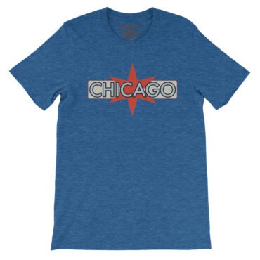 Chicago T-Shirt - Lightweight Vintage Style - Heather True Royal