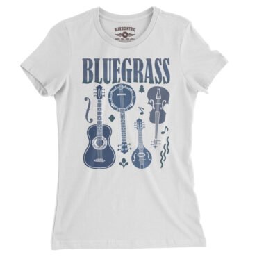 Bluegrass Instrument Ladies T-Shirt - Relaxed Fit - White