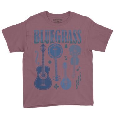 Bluegrass Instrument Youth T-Shirt - Lightweight Children & Toddlers - Heather Maroon
