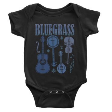 Bluegrass Instrument Baby Onesie - Black