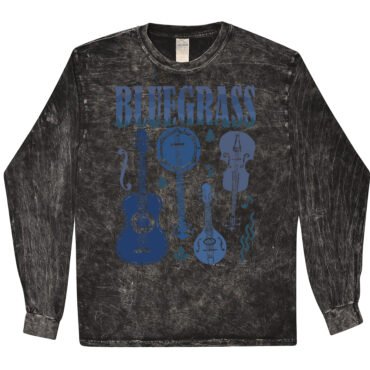 Bluegrass Instrument T-Shirt - Black Mineral Wash - 4XL