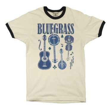 Bluegrass Instrument Ringer T-Shirt - Cream-Black