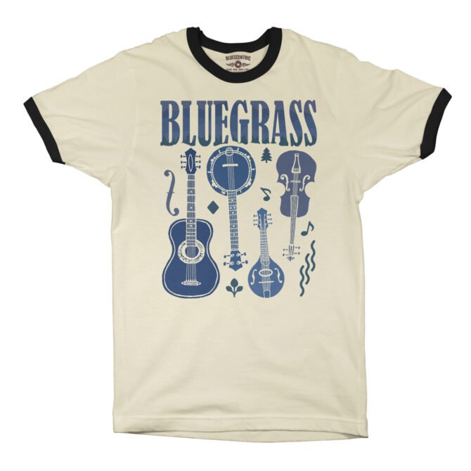 Bluegrass Instrument Ringer T-Shirt - Cream-Black